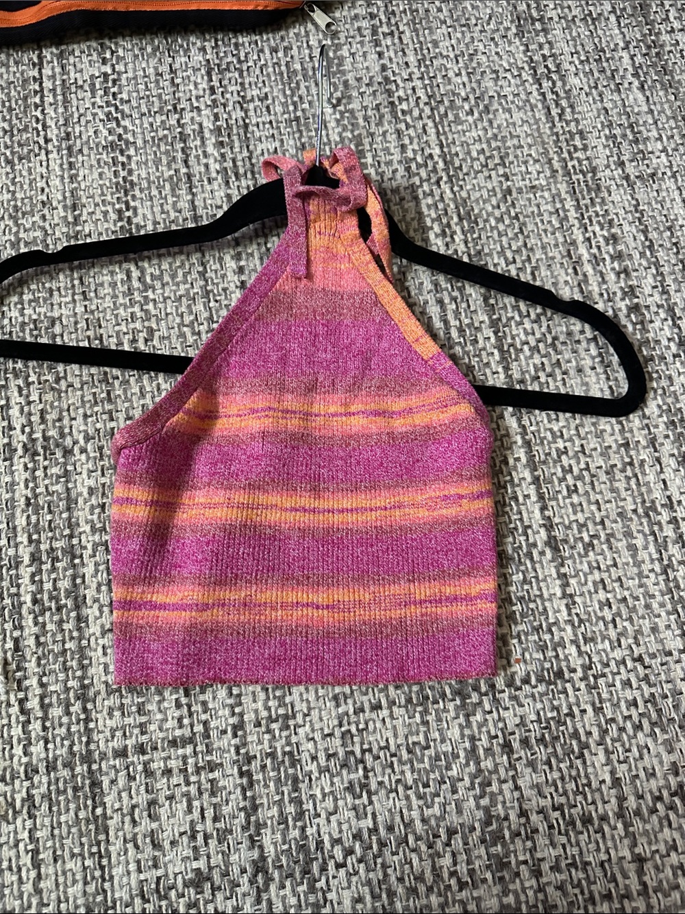 wild fable Pink and Orange Striped Halter Crop Top